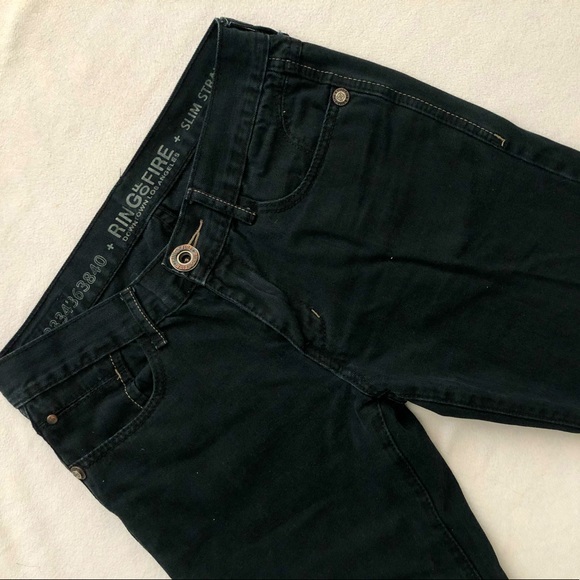Ring of Fire Slim Straight 31X30 Black Jeans - Picture 1 of 9